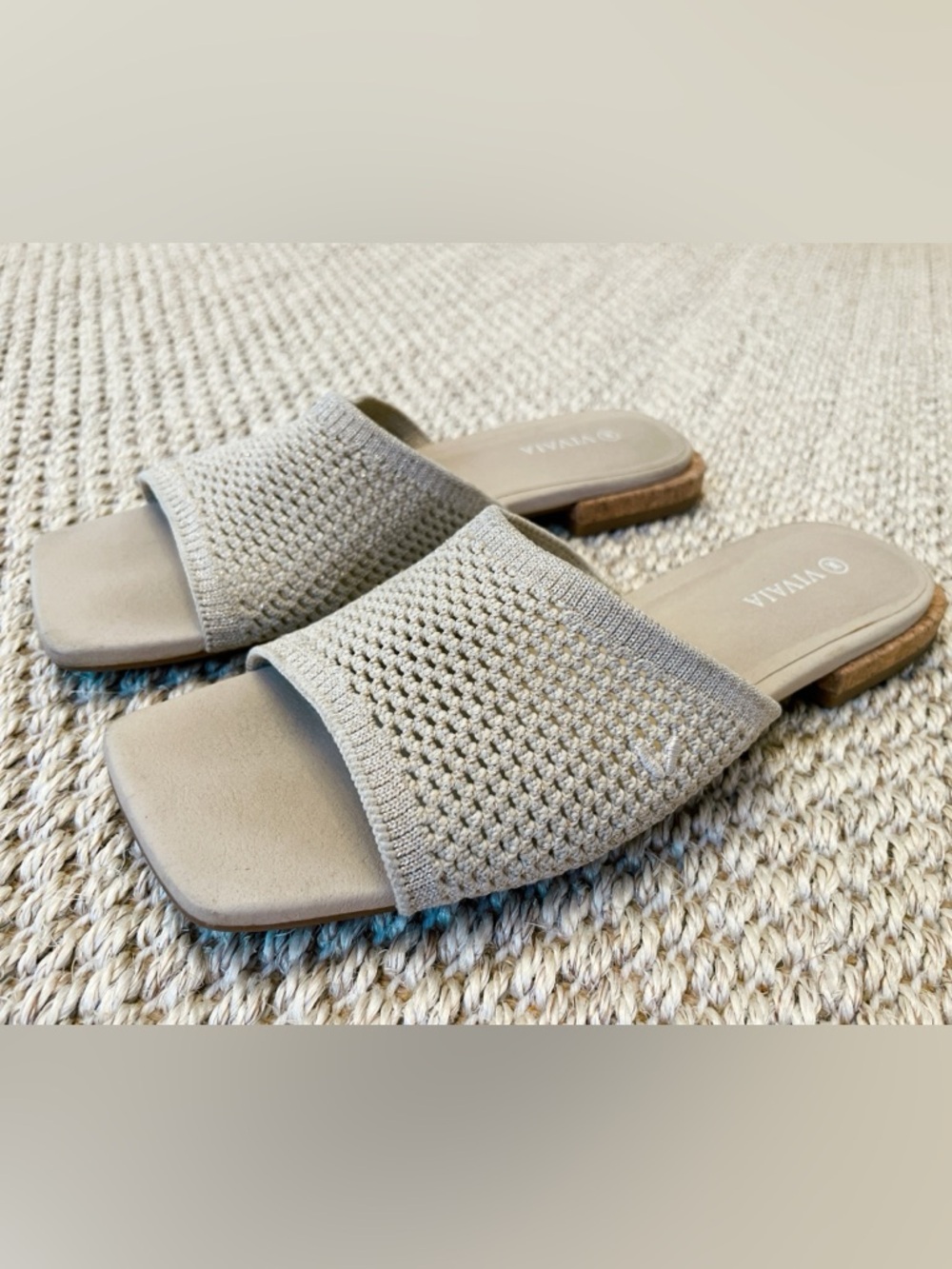 Vivaia Wide Band Slide Marianna Sandals Size 36 6 Beige Tan - Picture 2 of 9